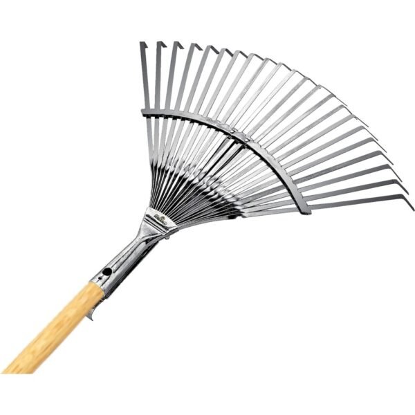 Raco 53733 Ahşap Saplı Ayarlı Metal Çim ve Yaprak Toplama Tırmığı 30-45 CM