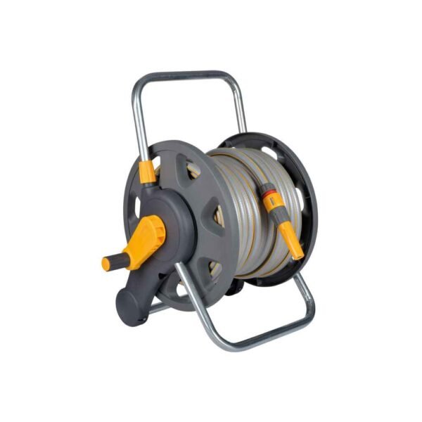 Hozelock 2477H Duvarda ve Yerde Kullanılabilen 50 m Hortumlu 60 m Kapasiteli Hortum Toplama Sarma Makara Seti